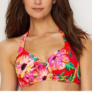 Pour Moi Tropical NWT Halter Swimsuit Top Size 32 F